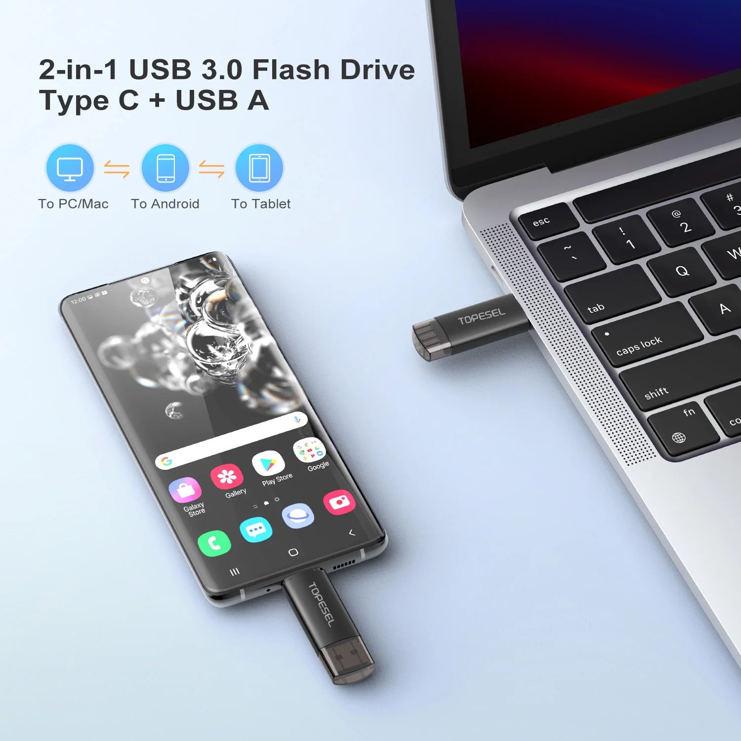 USB 3.0 Flash Drive 64GB Type C OTG Memory Stick Thumb Drive for Android Phones